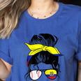 Ecuador Baseball Mom Ecuadorian Baseball Girl Women's Heather T-Shirt Heather True Royal