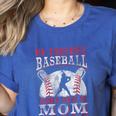My Favorite Baseball Player Calls Me Mom Proud Baseball Mom Women's Heather T-Shirt Heather True Royal