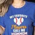 My Favorite Players Call Me MomMom Baseball Mom Mom Women's Heather T-Shirt Heather True Royal