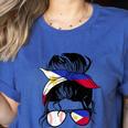 Filipina Baseball Mom Philippines Flag Baseball Girl Women's Heather T-Shirt Heather True Royal Filipina Baseball Mom Philippines Flag Baseball Girl Women's Heather T-Shirt Heather True Royal