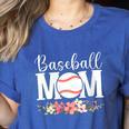 Floral Baseball Mom Mother's Day Cute Baseball Mama Mommy Women's Heather T-Shirt Heather True Royal