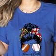 Football Mom Baseball Mom Of Both Messy Bun Mother's Day Premium Tri-Blend Women's Heather T-Shirt Heather True Royal Football Mom Baseball Mom Of Both Messy Bun Mother's Day Premium Tri-Blend Women's Heather T-Shirt Heather True Royal