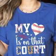 My Heart Is On That Court Baseball Player Baseball Mom Women's Heather T-Shirt Heather True Royal
