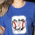 My Heart Is On That Field Baseball Mom Momm Women's Heather T-Shirt Heather True Royal