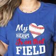 My Heart Is On That Field Baseball Player Baseball Mom Women's Heather T-Shirt Heather True Royal