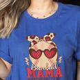 Heart Glasses Baseball Mama Baseball Mom Mother's Day Women's Heather T-Shirt Heather True Royal