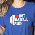 I Heart Hot Baseball Moms Women's Heather T-Shirt Heather True Royal