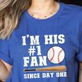 I'm His 1 Fan Since Day One Baseball Mom Women's Heather T-Shirt Heather True Royal I'm His 1 Fan Since Day One Baseball Mom Women's Heather T-Shirt Heather True Royal