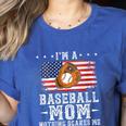 I'm a Baseball Mom Nothing Scares Me Baseball Women's Heather T-Shirt Heather True Royal