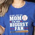 I'm Not Just His Mom I'm His Biggest Fan Baseball Mom Women's Heather T-Shirt Heather True Royal