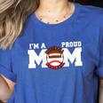 I'm A Proud Mom Football Baseball Mom Women's Heather T-Shirt Heather True Royal