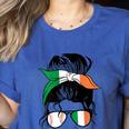 Ireland Baseball Mom Messy Bun Irish Baseball Girl Women's Heather T-Shirt Heather True Royal Ireland Baseball Mom Messy Bun Irish Baseball Girl Women's Heather T-Shirt Heather True Royal