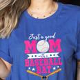 Just A Good Mom With A Baseball Bat Baseball Mom Women's Heather T-Shirt Heather True Royal