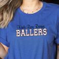 Kinda Busy Raising Ballers Funny Baseball Mom Mother's Day Premium Tri-Blend Women's Heather T-Shirt Heather True Royal