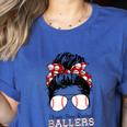 Kinda Busy Raising Ballers Messy Bun Funny Baseball Mom Women's Heather T-Shirt Heather True Royal Kinda Busy Raising Ballers Messy Bun Funny Baseball Mom Women's Heather T-Shirt Heather True Royal