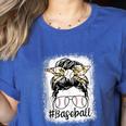 Leopard Messy Bun Mom Mother's Day Baseball Mommy Women's Heather T-Shirt Heather True Royal Leopard Messy Bun Mom Mother's Day Baseball Mommy Women's Heather T-Shirt Heather True Royal