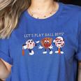 Let's Play Ball Boys Baseball Mom Women's Heather T-Shirt Heather True Royal Let's Play Ball Boys Baseball Mom Women's Heather T-Shirt Heather True Royal