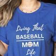 Living That Baseball Mom Life Premium Women's Heather T-Shirt Heather True Royal Living That Baseball Mom Life Premium Women's Heather T-Shirt Heather True Royal