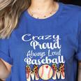 Loud And Proud Baseball Mom Messy Bun 2024 Women's Heather T-Shirt Heather True Royal