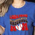 Loud Proud Baseball Mom Red Team Leopard Baseball Mom Squad Women's Heather T-Shirt Heather True Royal