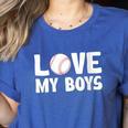 I Love My Boys Baseball Moms Women's Heather T-Shirt Heather True Royal I Love My Boys Baseball Moms Women's Heather T-Shirt Heather True Royal
