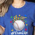 Messy Ball Puzzle Baseball Mom Life Autism Awareness Month Women's Heather T-Shirt Heather True Royal