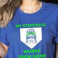 Messy Bun Baseball Mom My Stepchild Works From Home Women's Heather T-Shirt Heather True Royal Messy Bun Baseball Mom My Stepchild Works From Home Women's Heather T-Shirt Heather True Royal