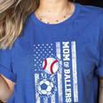 Mom Of Ballers USA Flag Soccer Baseball Mom Women's Heather T-Shirt Heather True Royal Mom Of Ballers USA Flag Soccer Baseball Mom Women's Heather T-Shirt Heather True Royal