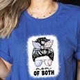 Mom Of Both Volleyball And Baseball Mom For Women Messy Bun Women's Heather T-Shirt Heather True Royal Mom Of Both Volleyball And Baseball Mom For Women Messy Bun Women's Heather T-Shirt Heather True Royal