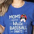 Moms Against White Baseball Pants For a Baseball Mom Women's Heather T-Shirt Heather True Royal