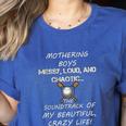 Mothering Boys Messy Loud Chaotic Baseball Mom Premium Women's Heather T-Shirt Heather True Royal Mothering Boys Messy Loud Chaotic Baseball Mom Premium Women's Heather T-Shirt Heather True Royal