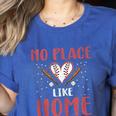 No Place Like Home Baseball Mom Kids Family Fun Women's Heather T-Shirt Heather True Royal