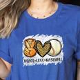 Peace Love Baseball Mom Leopard Print Mother's Day Women's Heather T-Shirt Heather True Royal Peace Love Baseball Mom Leopard Print Mother's Day Women's Heather T-Shirt Heather True Royal