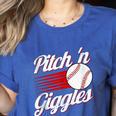 Pitch 'n Giggles Baseball Player Women Baseball Mom Women's Heather T-Shirt Heather True Royal Pitch 'n Giggles Baseball Player Women Baseball Mom Women's Heather T-Shirt Heather True Royal