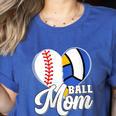 Proud Ball Mom Volleyball Baseball Mom Heart Women's Heather T-Shirt Heather True Royal Proud Ball Mom Volleyball Baseball Mom Heart Women's Heather T-Shirt Heather True Royal