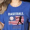 Proud Baseball MOM USA American Flag Family Game Day Women's Heather T-Shirt Heather True Royal Proud Baseball MOM USA American Flag Family Game Day Women's Heather T-Shirt Heather True Royal