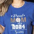 Proud Mom Of a 2024 Senior Class Of 2024 Baseball Mom Women's Heather T-Shirt Heather True Royal