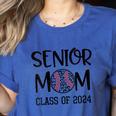 Proud Senior Baseball Mom Senior 2024 Class Leopard Game Day Women's Heather T-Shirt Heather True Royal Proud Senior Baseball Mom Senior 2024 Class Leopard Game Day Women's Heather T-Shirt Heather True Royal