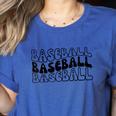 Retro Baseball Mama Groovy Baseball Mom Women's Heather T-Shirt Heather True Royal Retro Baseball Mama Groovy Baseball Mom Women's Heather T-Shirt Heather True Royal