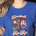 Retro Groovy Baseball Mama Baseball Mom Lover Women's Heather T-Shirt Heather True Royal Retro Groovy Baseball Mama Baseball Mom Lover Women's Heather T-Shirt Heather True Royal