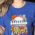 Retro Groovy Baseball Mom Family Matching Women Women's Heather T-Shirt Heather True Royal Retro Groovy Baseball Mom Family Matching Women Women's Heather T-Shirt Heather True Royal
