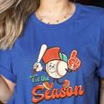 Retro Tis The Season Baseball Mom Baseball Lover Boys Kids Women's Heather T-Shirt Heather True Royal