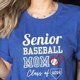 Senior Baseball Mom Class Of 2024 Baseball Player Son 2024 Women's Heather T-Shirt Heather True Royal