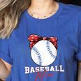 Softball Baseball Mom Floral Tee Mother's Day Women's Heather T-Shirt Heather True Royal