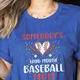 Somebody’s Loud Mouth Baseball Mom Women's Heather T-Shirt Heather True Royal Somebody’s Loud Mouth Baseball Mom Women's Heather T-Shirt Heather True Royal