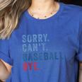 Sorry Can't Baseball Bye Baseball Mom Men Women Kids Women's Heather T-Shirt Heather True Royal