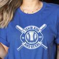 I Teach My Kids To Hit & Steal Baseball Mom Women's Heather T-Shirt Heather True Royal I Teach My Kids To Hit & Steal Baseball Mom Women's Heather T-Shirt Heather True Royal