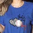 That's My Boy Leopard Heart Baseball Mom Premium Women's Heather T-Shirt Heather True Royal
