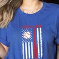 Vintage Baseball Flag Women Baseball Mom Women's Heather T-Shirt Heather True Royal