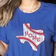 Vintage Texas State Map Home Baseball Lover Baseball Mom Women's Heather T-Shirt Heather True Royal